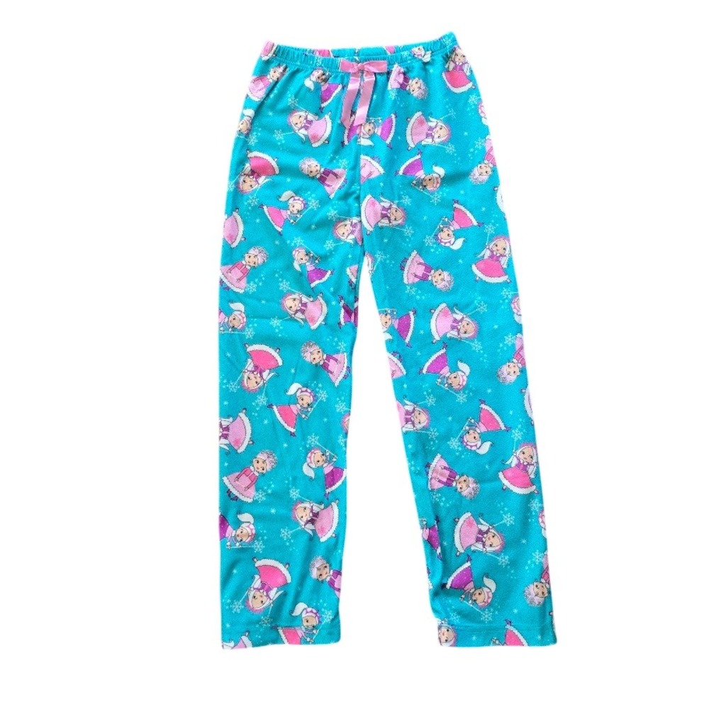 Dollie & Me Pajama Set Kids Size 14 Teal Blue Pink Doll Snowflake Fleece Cozy - Picture 3 of 13